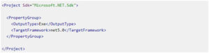 code for New target framework representation for a project